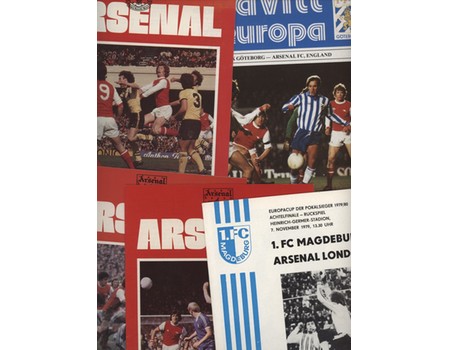 ARSENAL - EUROPEAN CUP WINNERS CUP RUN 1979-80 FOOTBALL PROGRAMME (X6)