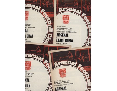 ARSENAL 1970-71 FAIRS CUP FOOTBALL PROGRAMMES (4) 