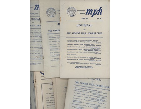 MPH - JOURNAL OF THE VINCENT H.R.D. OWNERS CLUB 1951-56 (16 ISSUES)