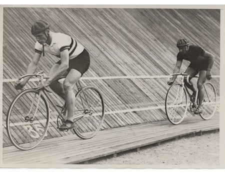 JEF SCHERENS & ALBERT RICHTER 1935 WORLD CHAMPIONSHIP SPRINT FINAL (BRUSSELS) CYCLING PHOTOGRAPH