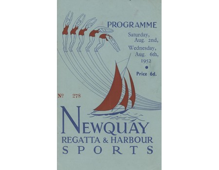 NEWQUAY REGATTA & HARBOUR SPORTS 1952 ROWING PROGRAMME