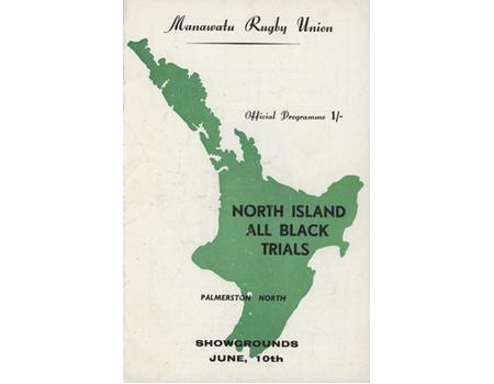 NORTH ISLAND ALL BLACK TRIALS (PROBABLES A V POSSIBLES A) 1959 RUGBY UNION PROGRAMME