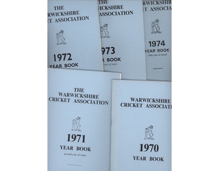 WARWICKSHIRE CRICKET ASSOCIATION YEARBOOKS 1970-74 (5 VOLUMES)