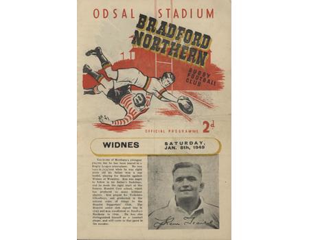 BRADFORD NORTHERN V WIDNES 1949 RUGBY LEAGUE PROGRAMME