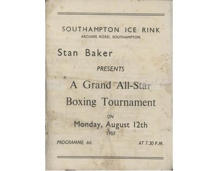 PETER WATERMAN V NICK MOOS (SOUTHAMPTON) 1957 BOXING PROGRAMME