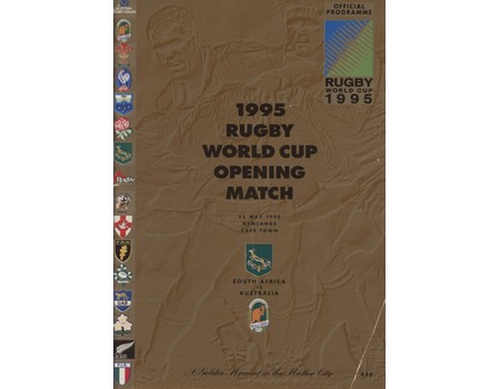 SOUTH AFRICA V AUSTRALIA 1995 RUGBY WORLD CUP OPENING MATCH PROGRAMME