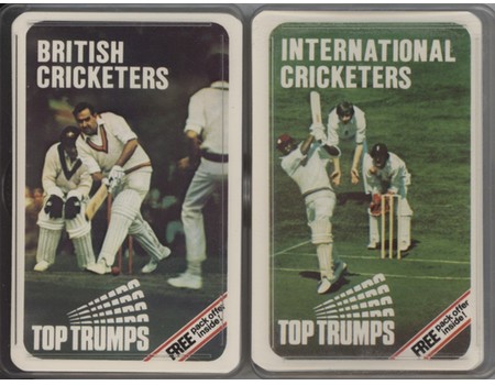 INTERNATIONAL CRICKETERS & BRITISH CRICKETERS TOP TRUMP PACKS 1970S