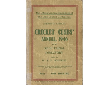 CLUB CRICKET CONFERENCE OFFICIAL HANDBOOK 1946