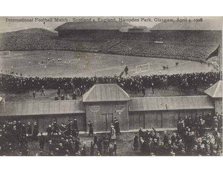 SCOTLAND V ENGLAND 1908 FOOTBALL POSTCARD
