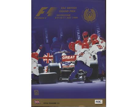 BRITISH GRAND PRIX 1999 MOTOR RACING PROGRAMME