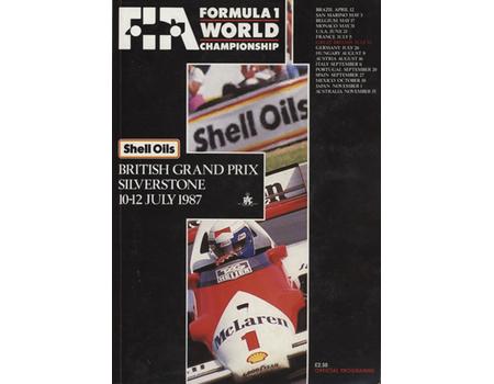 BRITISH GRAND PRIX 1987 OFFICIAL PROGRAMME