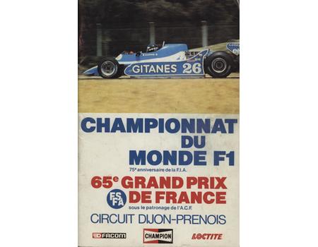FRENCH GRAND PRIX 1979 OFFICIAL PROGRAMME (SIGNED BY ARNOUX)