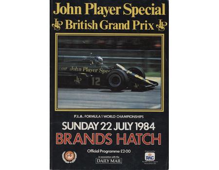 BRITISH GRAND PRIX 1984 OFFICIAL PROGRAMME
