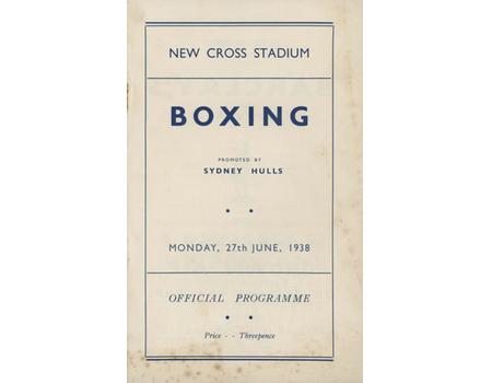 JACK LONDON V AL DELANEY 1938 (NEW CROSS) BOXING PROGRAMME
