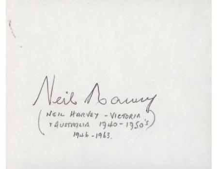 NEIL HARVEY (AUSTRALIA) CRICKET AUTOGRAPH