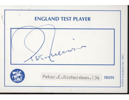 PETER RICHARDSON (ENGLAND & KENT) CRICKET AUTOGRAPH
