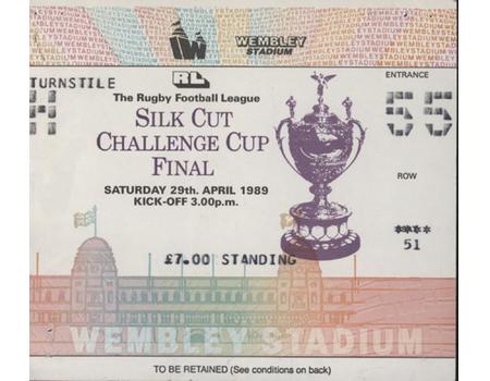 WIGAN V WARRINGTON (CHALLENGE CUP FINAL) 1988-89 RUGBY LEAGUE TICKET