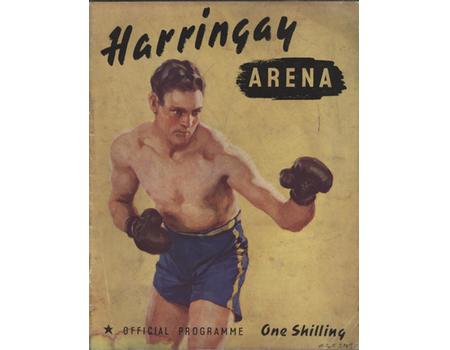 LEN HARVEY V LARRY GAINS 1939 BOXING PROGRAMME