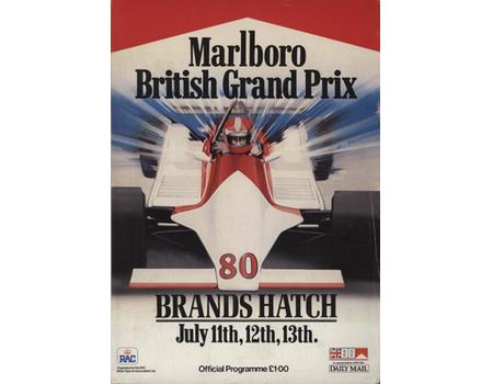 BRITISH GRAND PRIX 1980 MOTOR RACING PROGRAMME