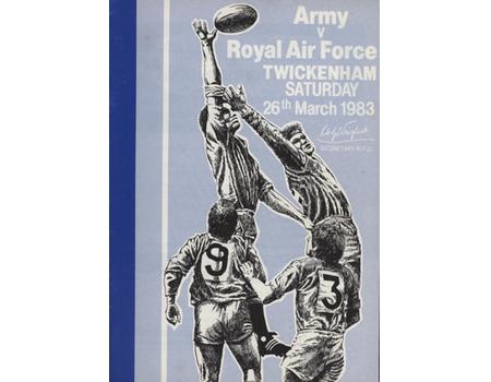 ARMY V ROYAL AIR FORCE 1983 RUGBY UNION PROGRAMME