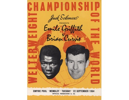 EMILE GRIFFITH V BRIAN CURVIS 1964 BOXING PROGRAMME