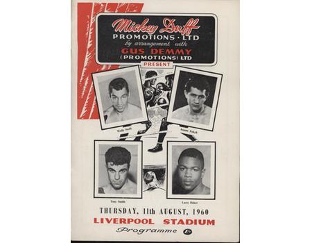 WALLY SWIFT V ASSANE FAKYH 1960 BOXING PROGRAMME
