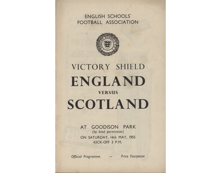 ENGLISH SCHOOLS V SCOTTISH SCHOOLS 1954-55 FOOTBALL PROGRAMME