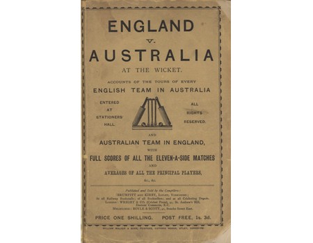 ENGLAND V AUSTRALIA AT THE WICKET: A COMPLETE RECORD OF ALL CRICKET MATCHES PLAYED BETWEEN ENGLISH AND AUSTRALIAN ELEVENS ...