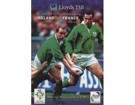 IRELAND V FRANCE 1999 RUGBY PROGRAMME