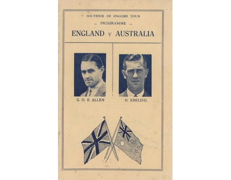 SOUVENIR OF ENGLISH TOUR  1936-1937 CRICKET BROCHURE