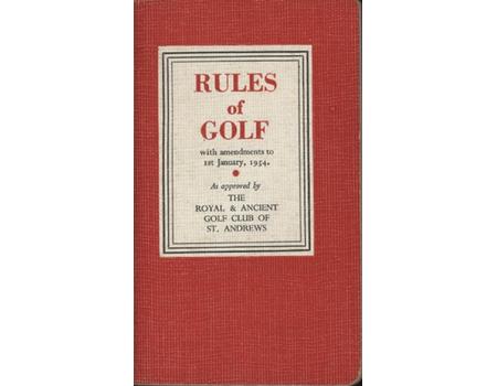 RULES OF GOLF 1954