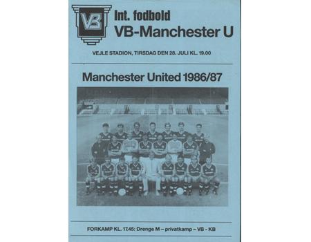VEJLE BOLDKLUB V MANCHESTER UNITED 1986-87 FOOTBALL PROGRAMME