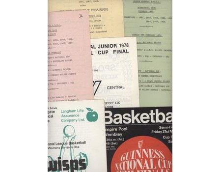 ENGLISH BASKETBALL PROGRAMMES 1978-79 (6 ITEMS)