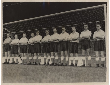 ENGLAND 1955 (V DENMARK) FOOTBALL TEAM PHOTOGRAPH