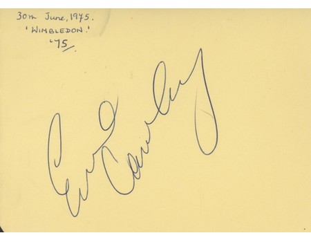 EVONNE CAWLEY 1975 TENNIS AUTOGRAPH