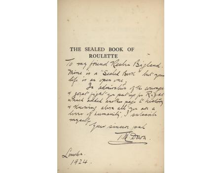 THE SEALED BOOK OF ROULETTE AND TRENTE-ET-QUARANTE (REUBEN BIGLAND