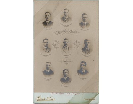 CAMBRIDGE UNIVERSITY CREW 1907 CABINET PHOTOGRAPH