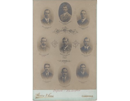 CAMBRIDGE UNIVERSITY CREW 1909 CABINET PHOTOGRAPH