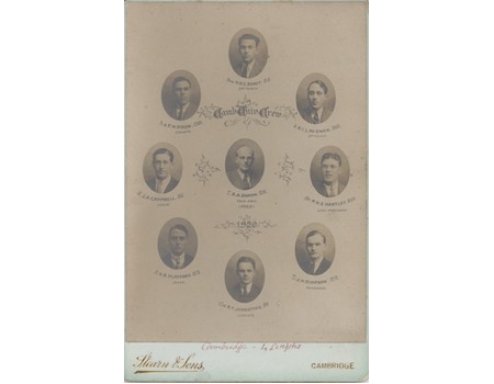 CAMBRIDGE UNIVERSITY CREW 1920 CABINET PHOTOGRAPH