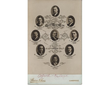 CAMBRIDGE UNIVERSITY CREW 1923 CABINET PHOTOGRAPH