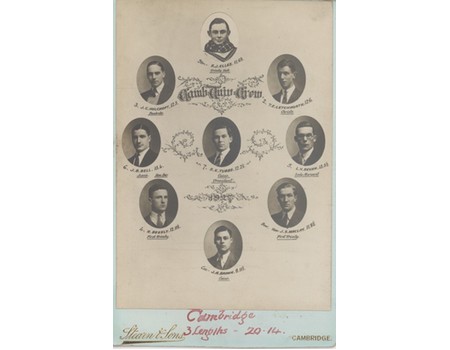 CAMBRIDGE UNIVERSITY CREW 1927 CABINET PHOTOGRAPH