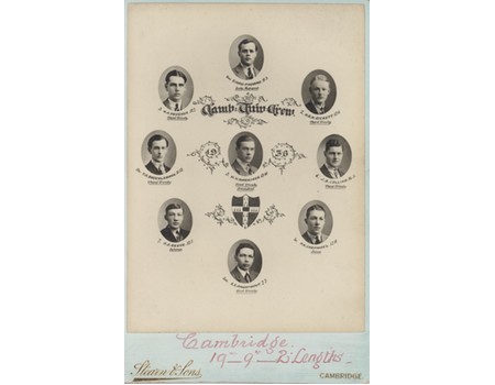 CAMBRIDGE UNIVERSITY CREW 1930 CABINET PHOTOGRAPH