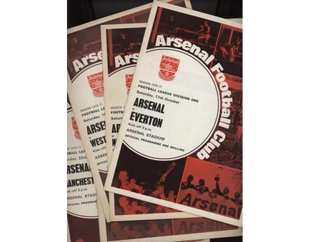 ARSENAL (DOUBLE SEASON) 1970-71 FOOTBALL PROGRAMME X5