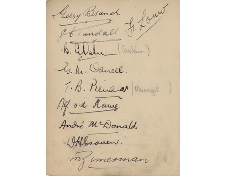 SOUTH AFRICA 1931-32 RUGBY AUTOGRAPHS