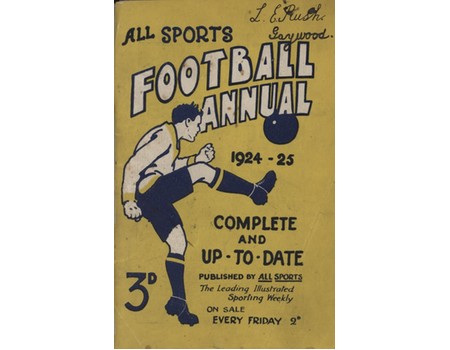 ALL SPORTS FOOTBALL ANNUAL 1924-25
