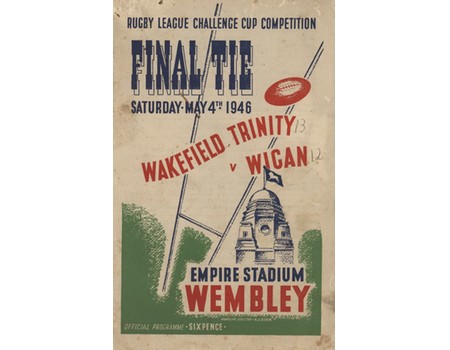 WAKEFIELD TRINITY V WIGAN 1946 (CHALLENGE CUP FINAL) PROGRAMME