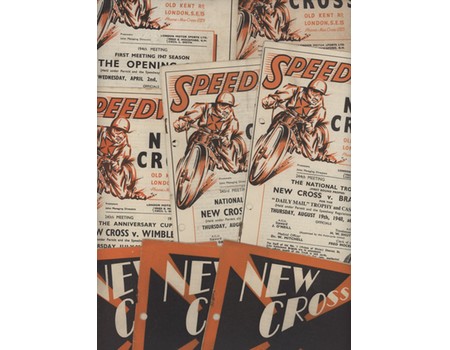 NEW CROSS SPEEDWAY PROGRAMMES 1947-49 (X13)
