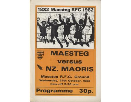 MAESTEG V NZ MAORIS 1982 RUGBY UNION PROGRAMME