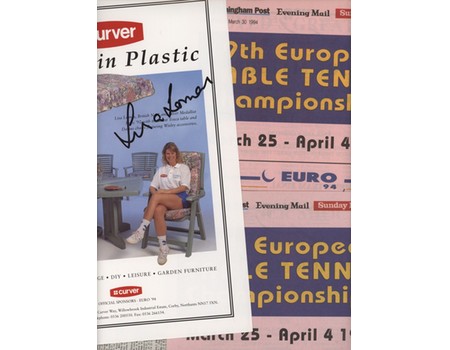 19TH EUROPEAN TABLE TENNIS CHAMPIONSHIPS 1994 OFFICIAL PROGRAMME