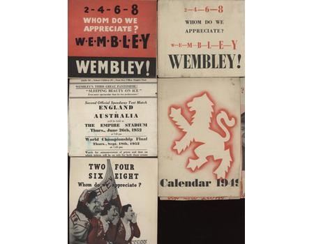 WEMBLEY LIONS SPEEDWAY - A COLLECTION OF CALENDARS/NEWSLETTERS, 1948-52 (5 ITEMS)